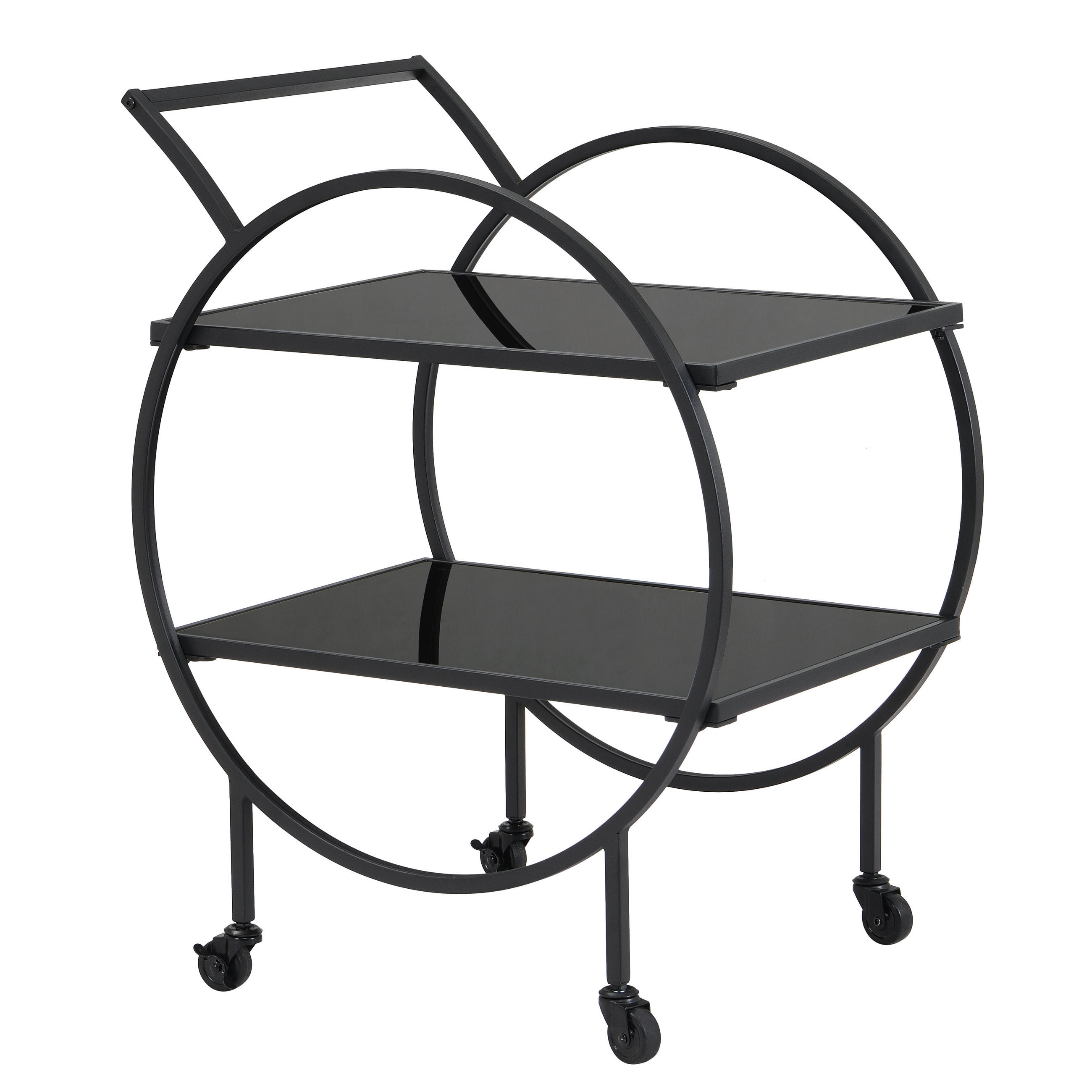 SERVIERWAGEN in Schwarz  - Schwarz, Design, Glas/Kunststoff (45/46/83cm) - MID.YOU