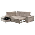 ECKSOFA Taupe Flachgewebe  - Taupe/Schwarz, KONVENTIONELL, Kunststoff/Textil (235/280cm) - Carryhome
