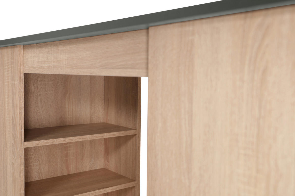 BARTISCH rechteckig Grau, Eichefarben  - Eichefarben/Grau, Design, Holzwerkstoff (103/50/115cm) - Respekta