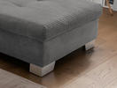 ECKSOFA Grau Cord  - Silberfarben/Grau, Design, Holz/Textil (250/190cm) - MID.YOU