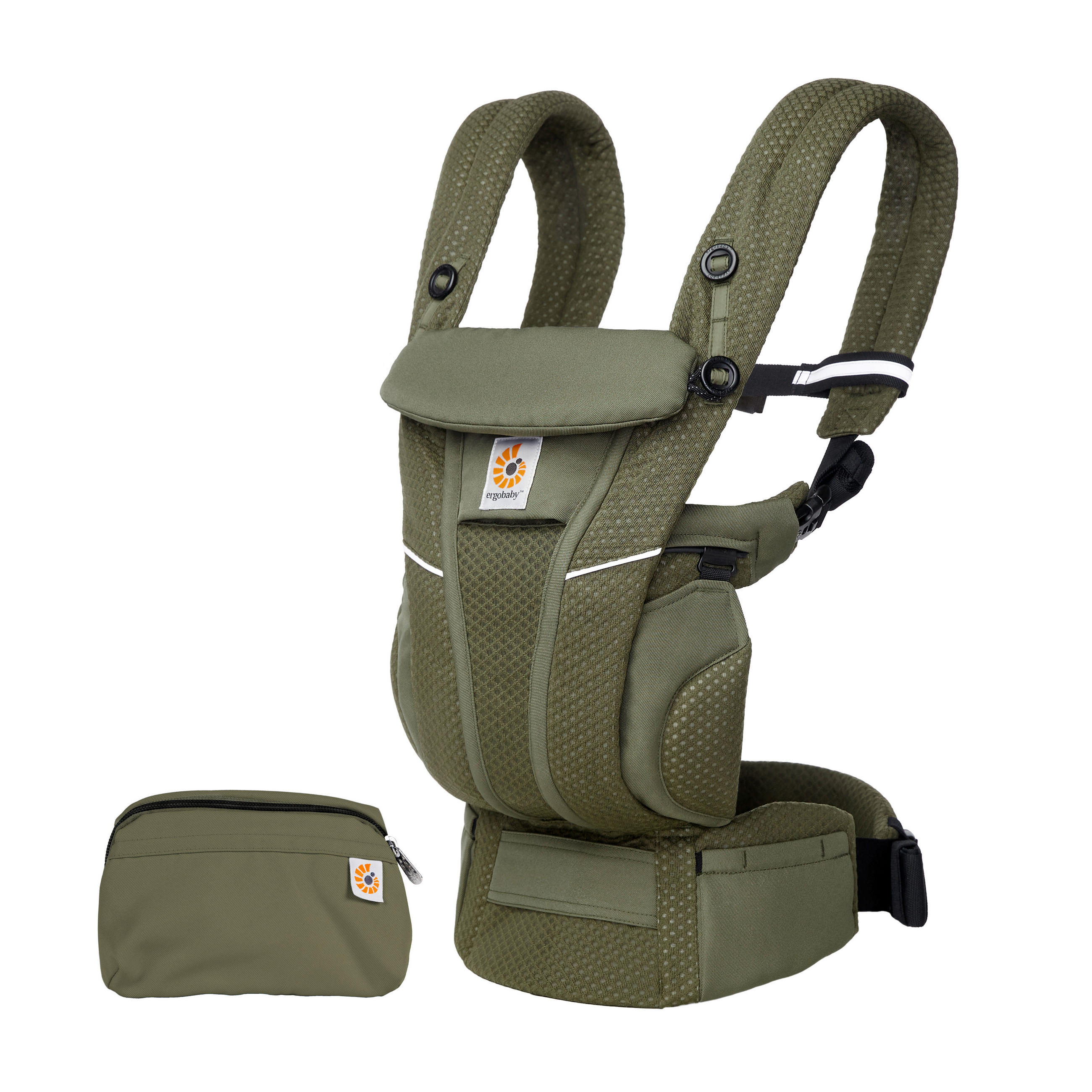 BABYTRAGE Omni Breeze  - Olivgrün, Basics, Textil (23,5/16/27cm) - Ergo Baby