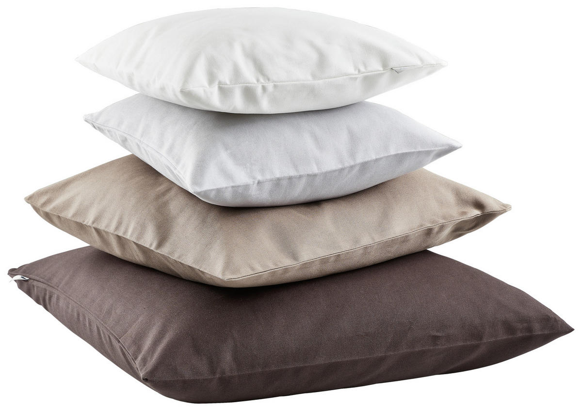KISSENHÜLLE panama 40/40 cm  - Silberfarben/Hellgrau, Basics, Textil (40/40cm) - Bio:Vio