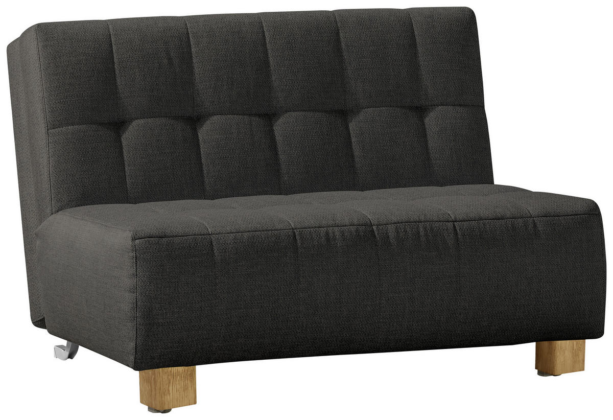 SCHLAFSOFA Anthrazit  - Anthrazit/Naturfarben, Design, Holz/Textil (125/92/102cm) - Novel