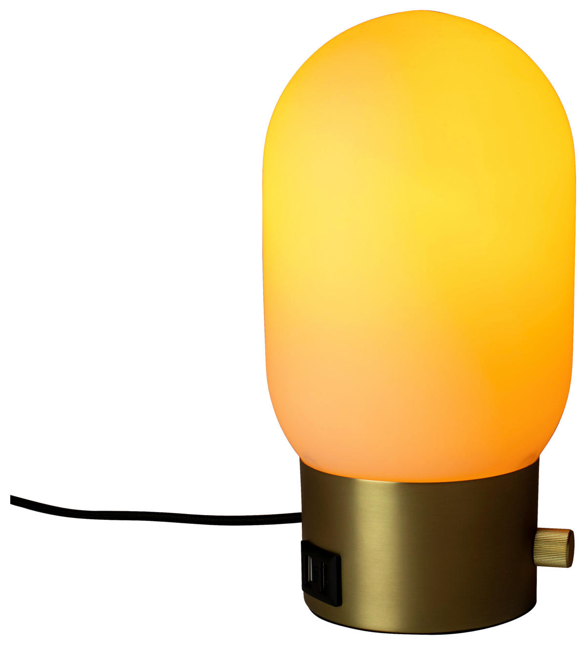 TISCHLEUCHTE - Goldfarben/Weiß, Basics, Glas/Metall (12,5/25,5cm) - Zuiver