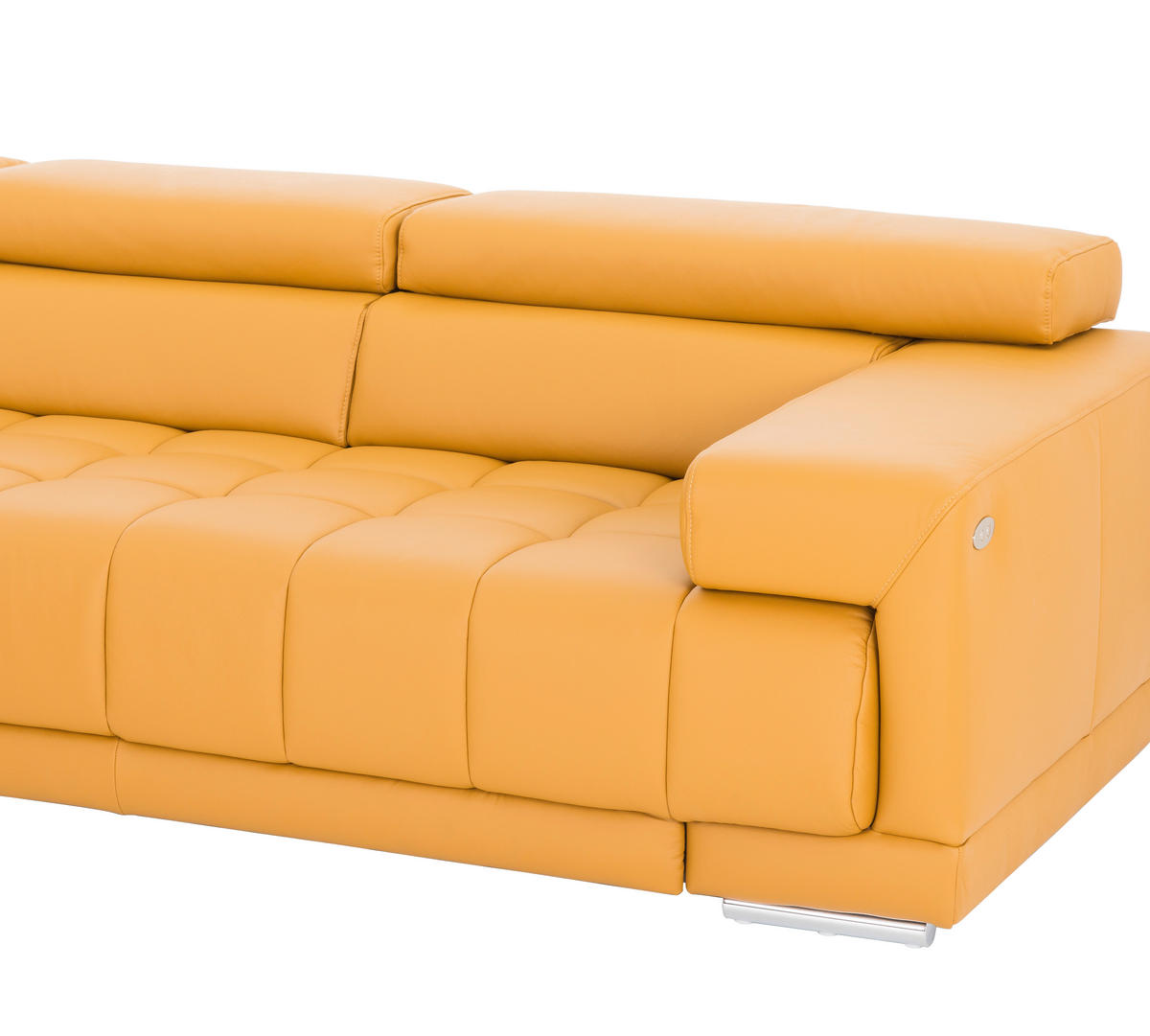 ROHOVÁ SEDACIA SÚPRAVA, koža, žltá - hnedá/žltá, Design, koža/drevo (190/330cm) - Beldomo Speed