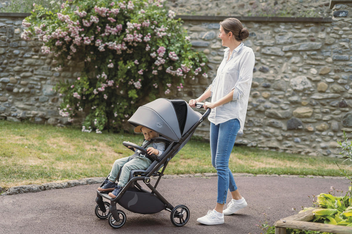 BUGGY Boogy 2 Stone  - Dunkelgrau/Schwarz, Basics, Textil/Metall (51/105/84,5cm) - Osann