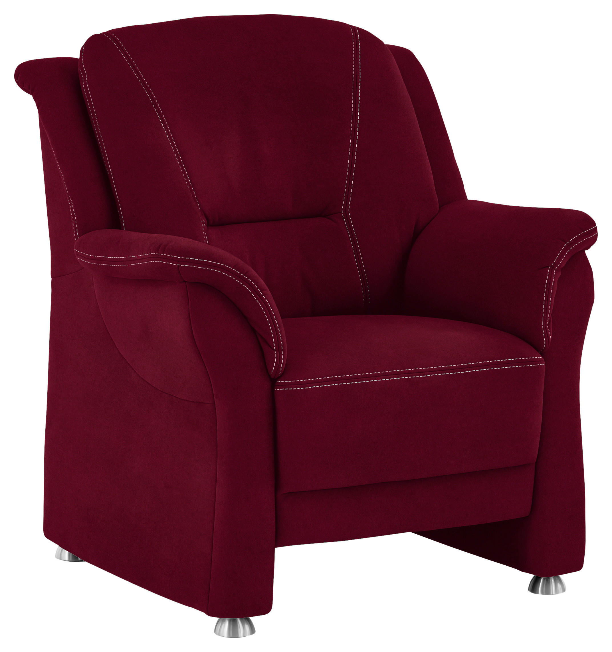 SESSEL in Mikrofaser Rot  - Beige/Rot, Konventionell, Textil/Metall (90/100/89cm) - Beldomo Comfort