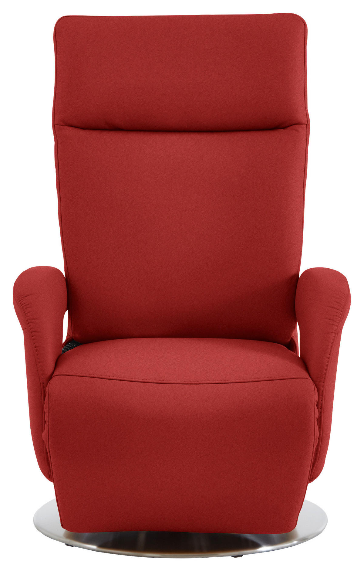 RELAXSESSEL in Leder Rot  - Edelstahlfarben/Rot, Design, Leder/Metall (70/108/80cm) - Cantus
