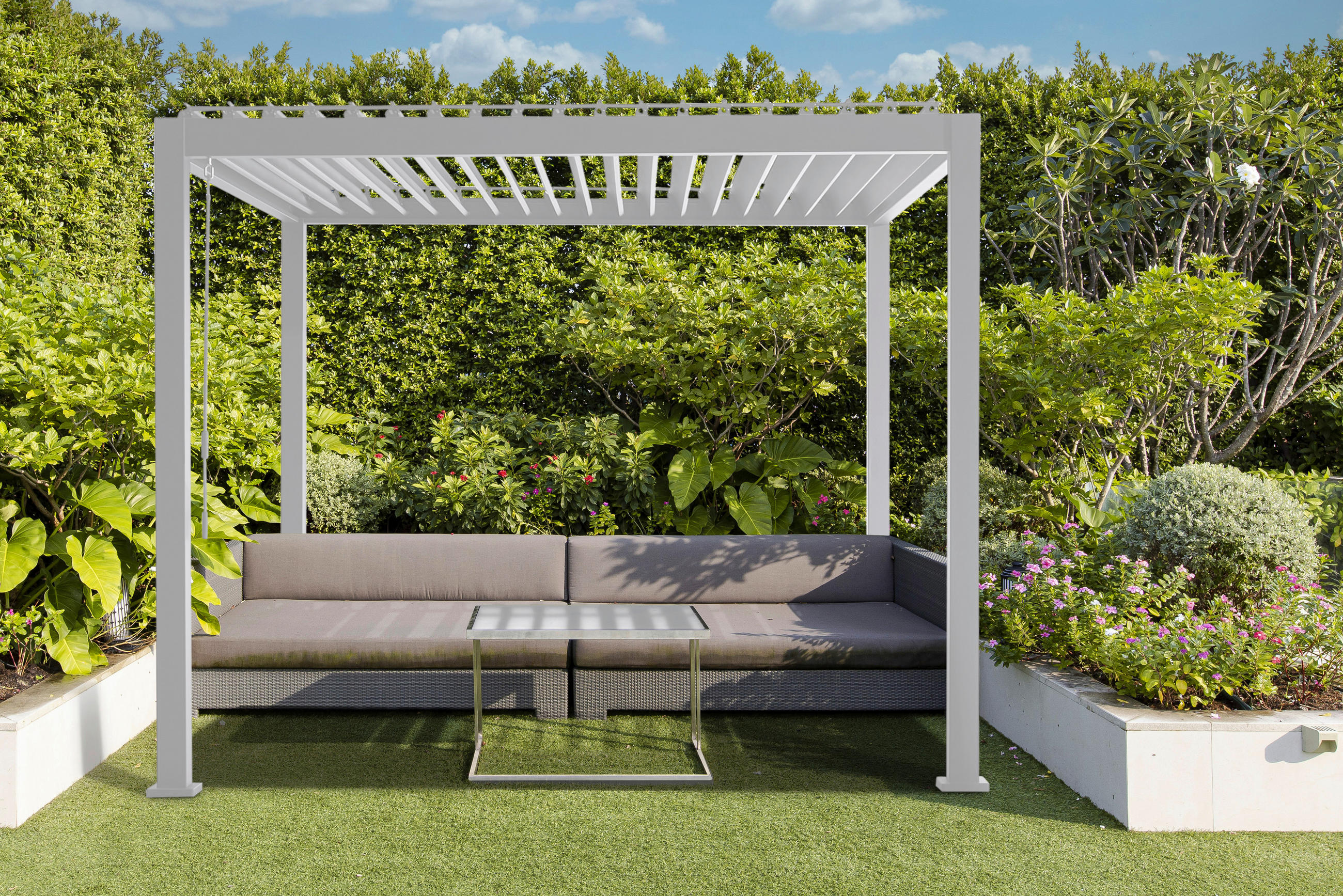 PERGOLA velikost: 300/250/300 cm - bílá, Moderní, kov (300/250/300cm) - Gardenson
