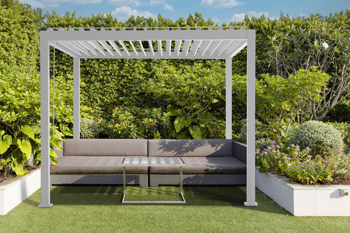 PERGOLA velikost: 300/250/300 cm - bílá, Moderní, kov (300/250/300cm) - Gardenson