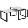 COUCHTISCHSET in Metall, Glas 115/55/45 cm  - Weiss/Schwarz, Trend, Glas/Metall (115/55/45cm) - MID.YOU