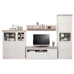WOHNWAND  in Grau, Weiß  330/209,2/50,1 cm  - Weiß/Grau, LIFESTYLE, Glas/Holzwerkstoff (330/209,2/50,1cm) - Hom`in