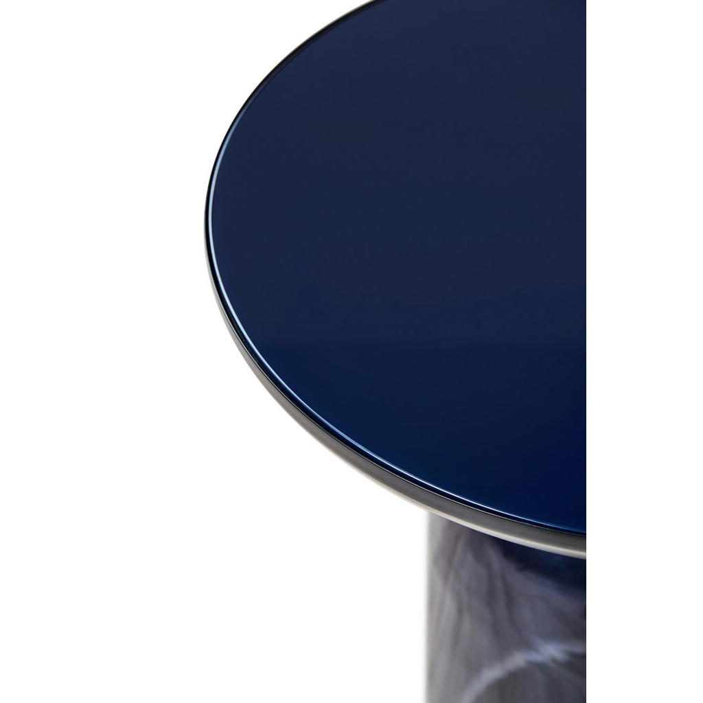 Thumbnail - Livetastic Beistelltisch, Blau, Schwarz, Glas, Metall, rund, zylindrisch, 50x56x50 cm, einfacher Aufbau, Wohnzimmer, Woh...