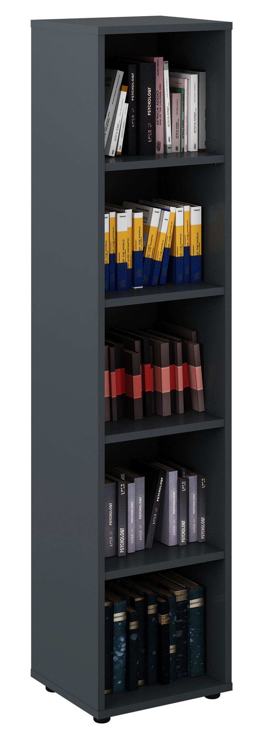 REGÁL, antracitová, 45/196,4/40 cm - antracitová, Konventionell, kompozitné drevo (45/196,4/40cm) - Voleo