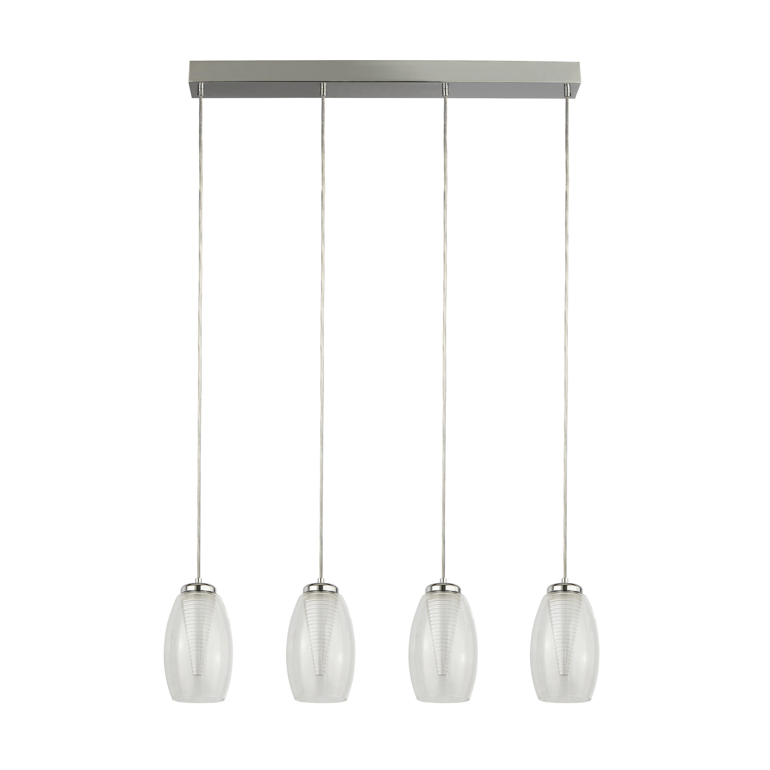 LED-HÄNGELEUCHTE Cyclone 76/12/150 cm   - Chromfarben, Design, Glas/Kunststoff (76/12/150cm)