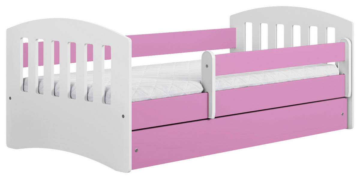 KINDER-/JUNIORBETT - Pink/Birkefarben, MODERN, Holz/Holzwerkstoff (80/140cm) - MID.YOU