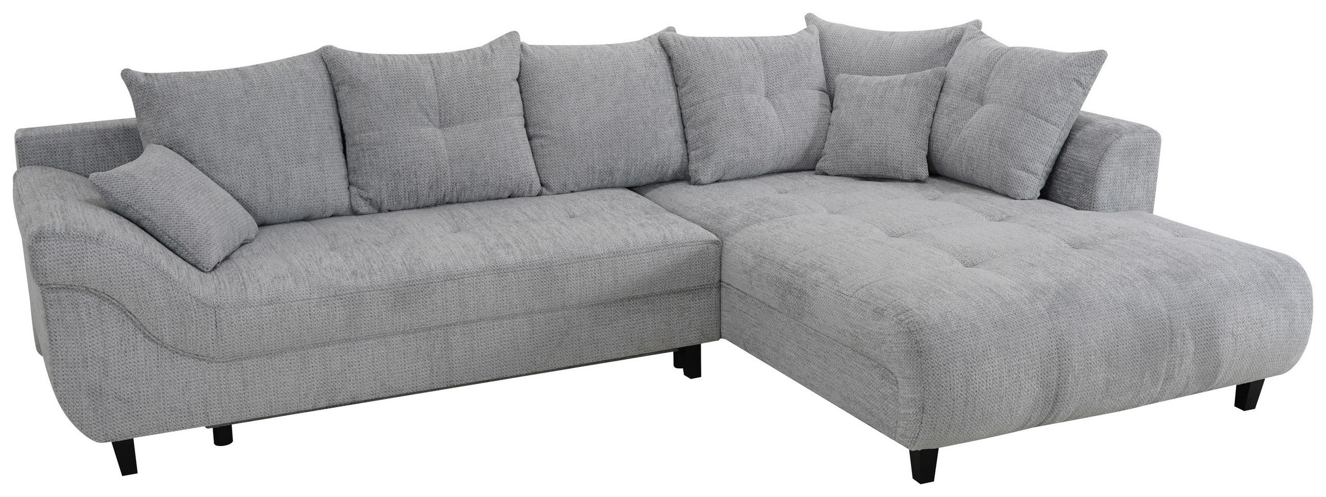 Thumbnail - Mid.you Ecksofa, Grau, Textil, 3-Sitzer, Füllung: Schaumstoffflocken, L-Form, 309x197 cm, Bettkasten erhältlich, Schlafe...