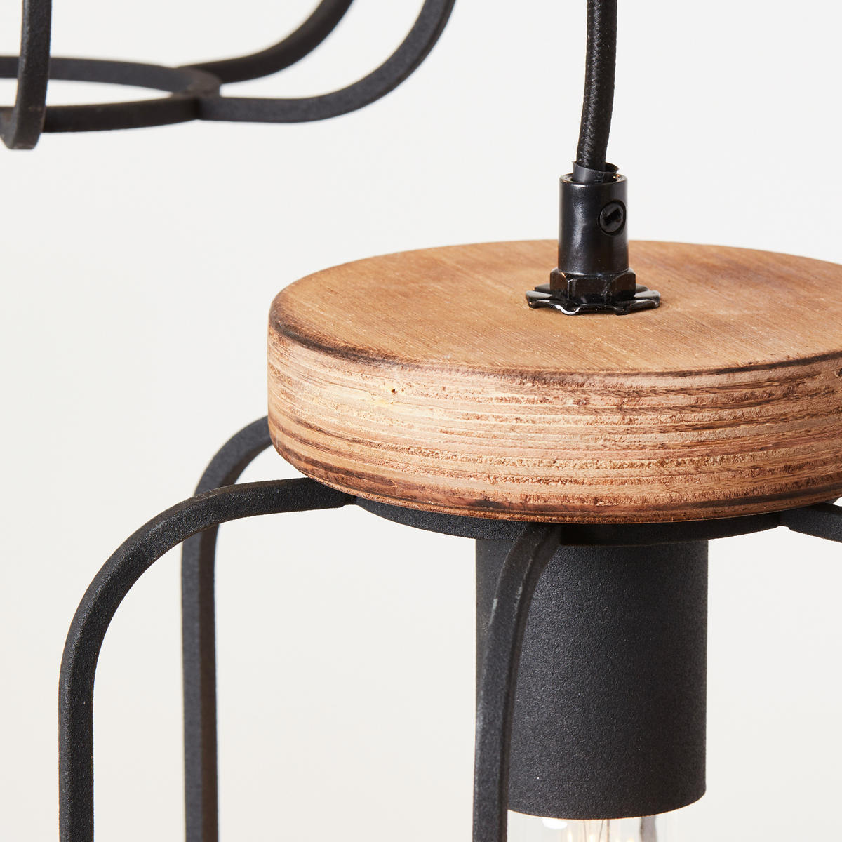 HÄNGELEUCHTE 42/165 cm    - Schwarz/Braun, Design, Holz/Metall (42/165cm) - Brilliant