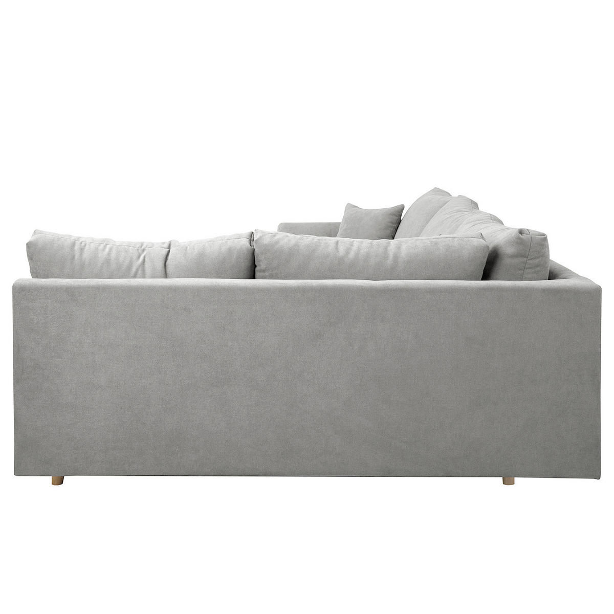 ECKSOFA Ariella in Mikrofaser Grau  231/161 cm  - Naturfarben/Grau, Design, Holz/Textil (231/161cm) - Livetastic