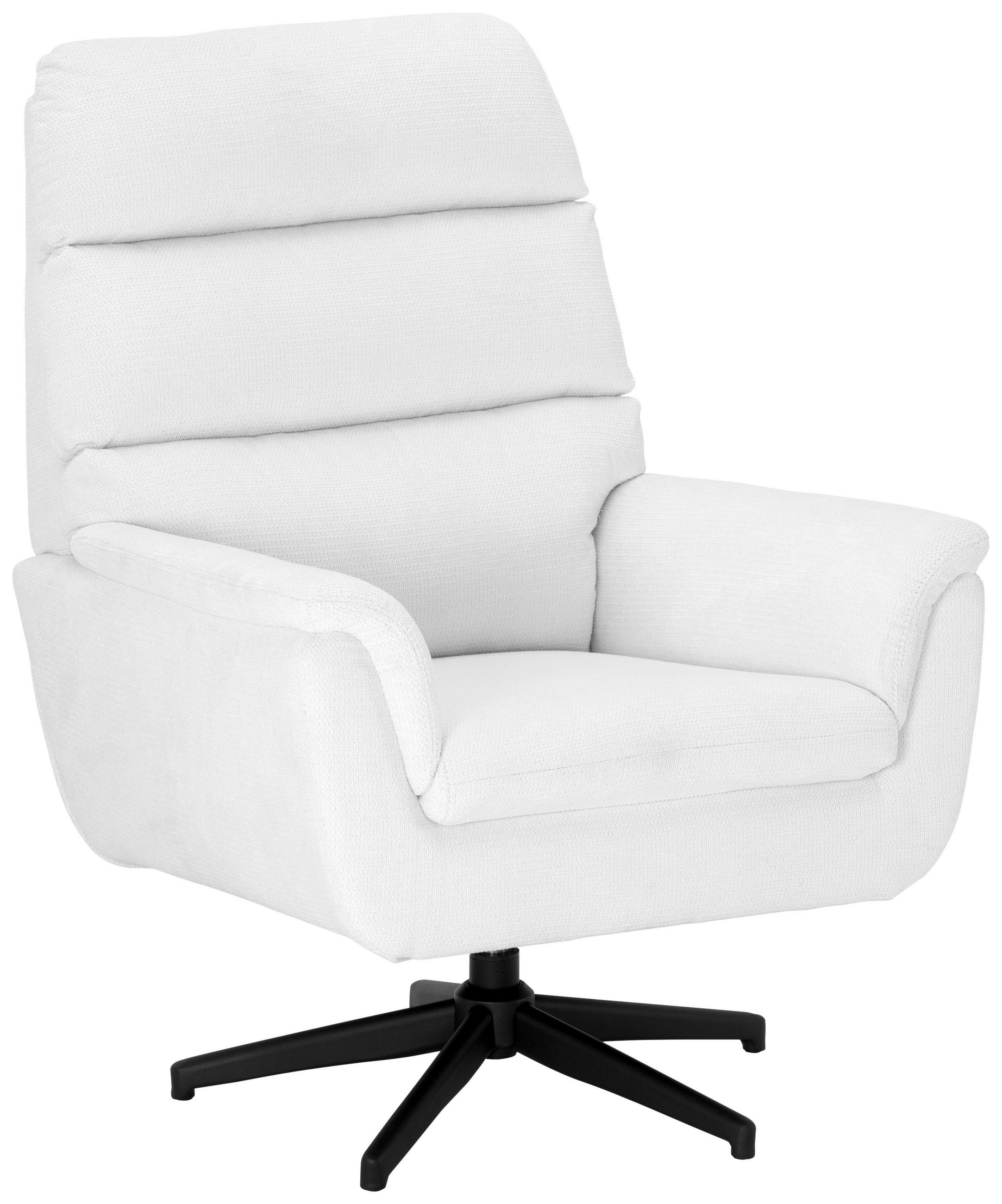 SESSEL in Webstoff Weiß  - Schwarz/Weiß, KONVENTIONELL, Textil/Metall (76/103/89cm) - Livetastic