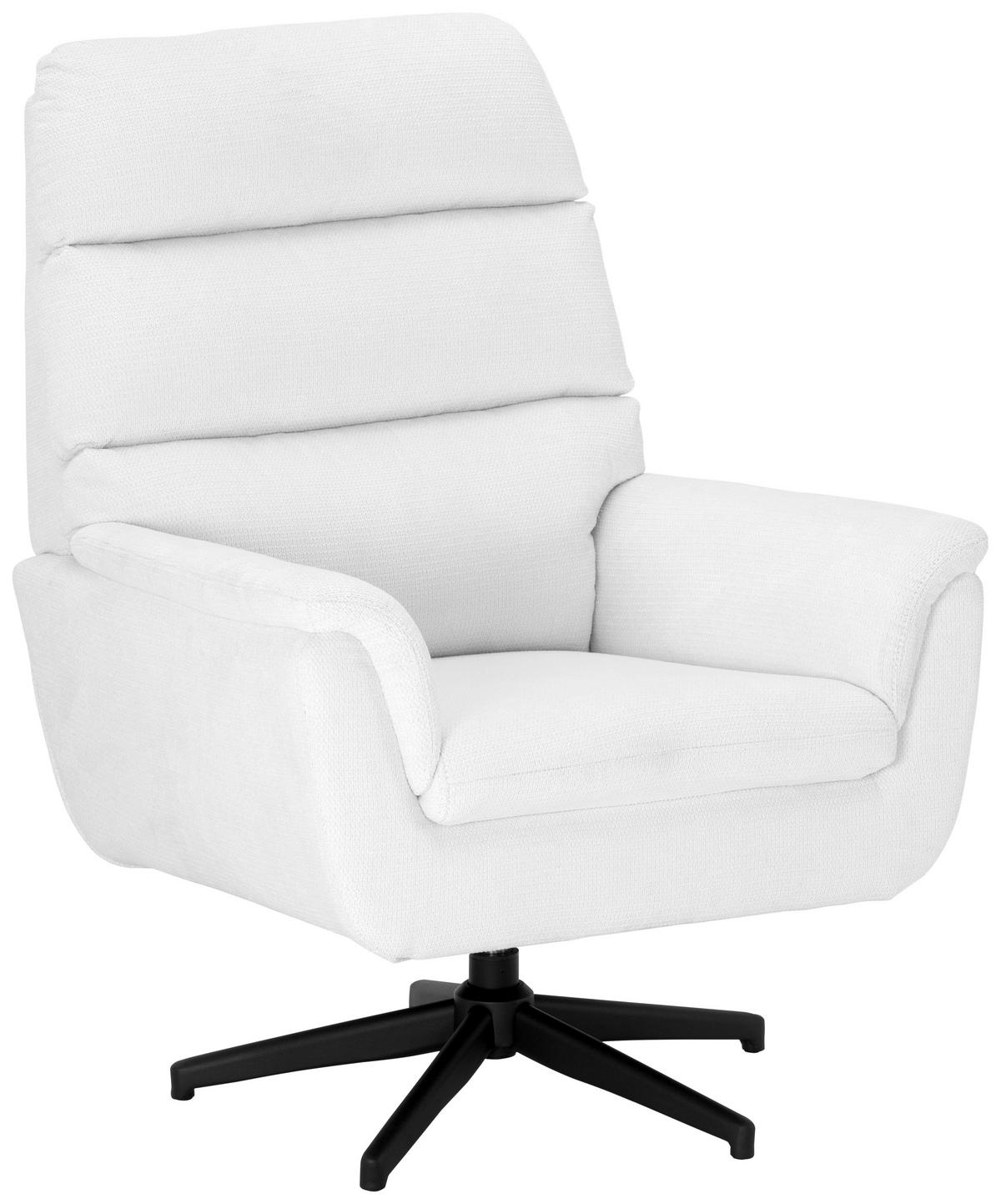 SESSEL in Webstoff Weiß  - Schwarz/Weiß, KONVENTIONELL, Textil/Metall (76/103/89cm) - Livetastic