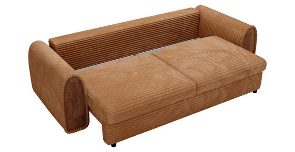 SCHLAFSOFA in Cord, Feincord Rostfarben, Hellbraun  - Hellbraun/Rostfarben, KONVENTIONELL, Kunststoff/Textil (240/83/116cm) - Carryhome