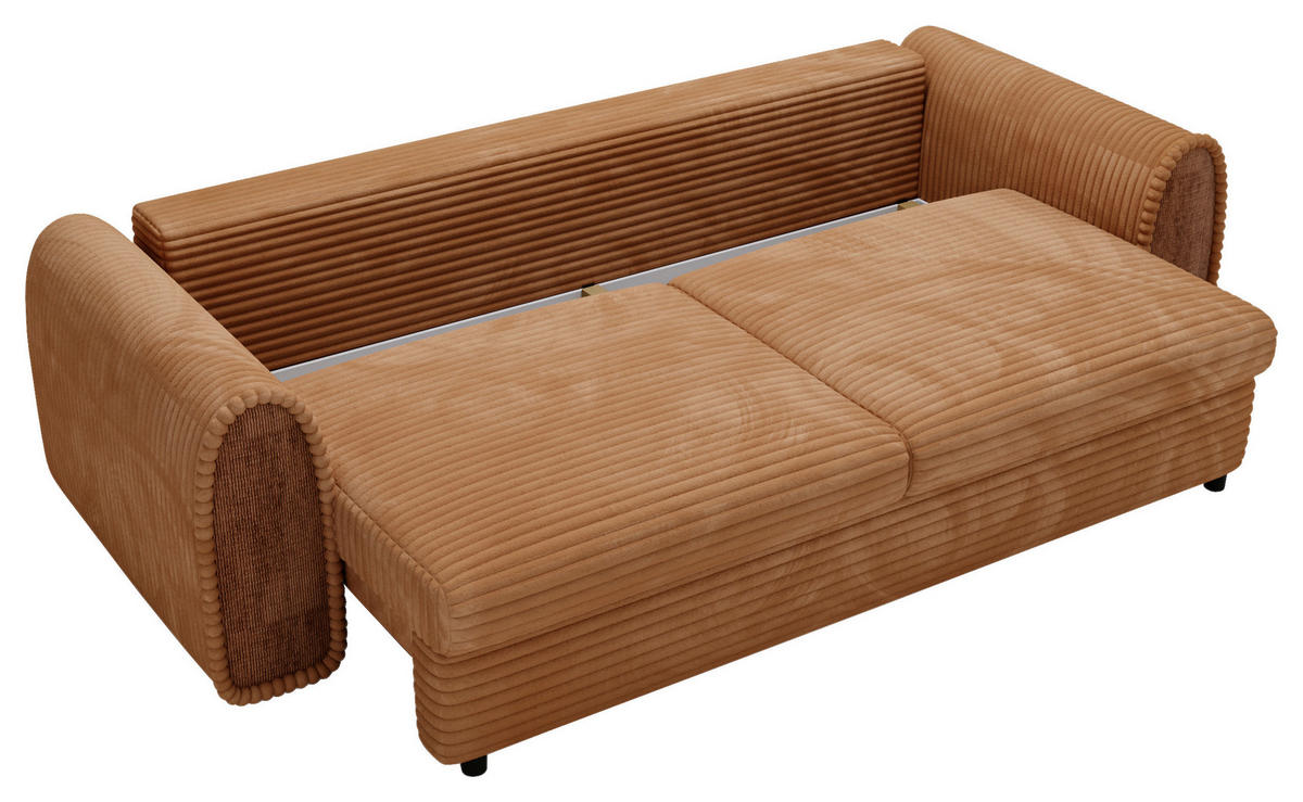 SCHLAFSOFA in Cord, Feincord Rostfarben, Hellbraun  - Hellbraun/Rostfarben, Konventionell, Kunststoff/Textil (240/83/116cm) - Carryhome