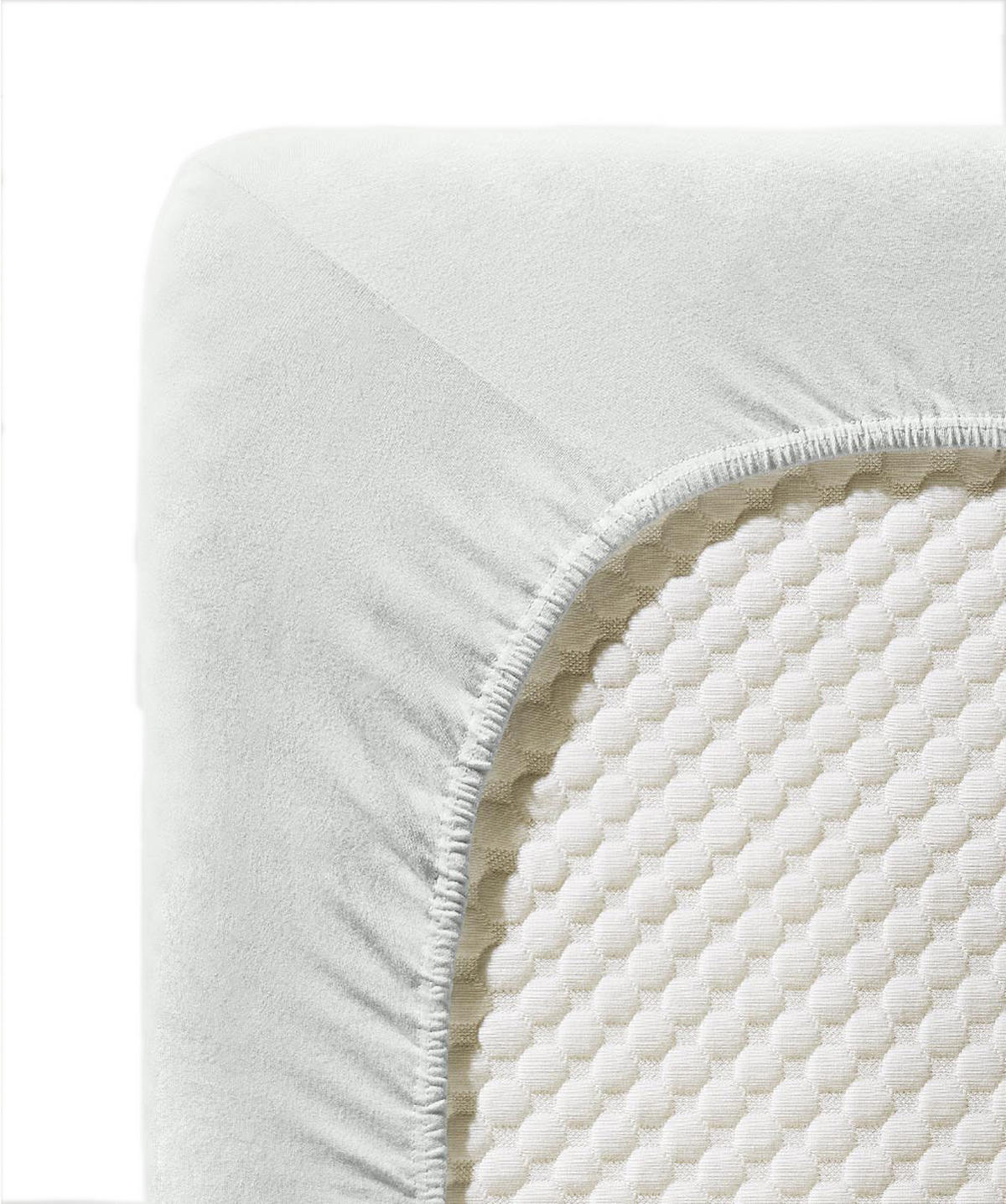 SPANNBETTTUCH Jenny C Single-Jersey  - Weiß, Basics, Textil (100/200cm) - Fleuresse