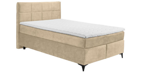 BOXSPRINGBETT 140/200 cm  in Creme  - Creme/Schwarz, Design, Holzwerkstoff/Kunststoff (140/200cm) - Xora