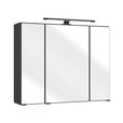 SPIEGELSCHRANK 80/64/20 cm - Schwarz/Graphitfarben, Natur, Glas/Holzwerkstoff (80/64/20cm) - Xora