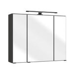 SPIEGELSCHRANK 80/64/20 cm  - Schwarz/Graphitfarben, Natur, Glas/Holzwerkstoff (80/64/20cm) - Xora