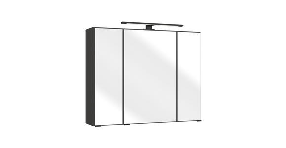 SPIEGELSCHRANK 80/64/20 cm - Schwarz/Graphitfarben, Natur, Glas/Holzwerkstoff (80/64/20cm) - Xora