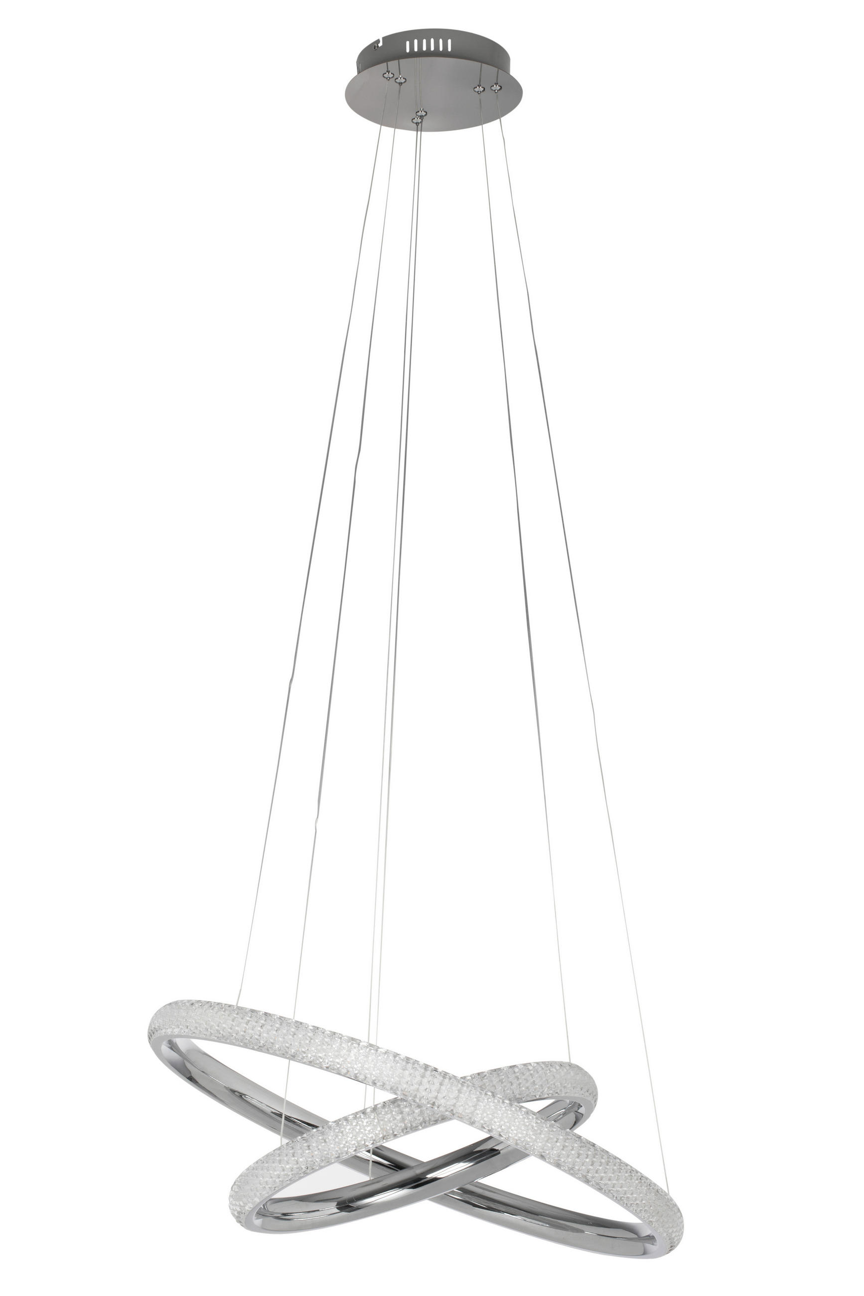 ZÁVESNÉ LED SVIETIDLO, 61/150 cm  - biela/chrómová, Design, plast (61/150cm) - Dieter Knoll