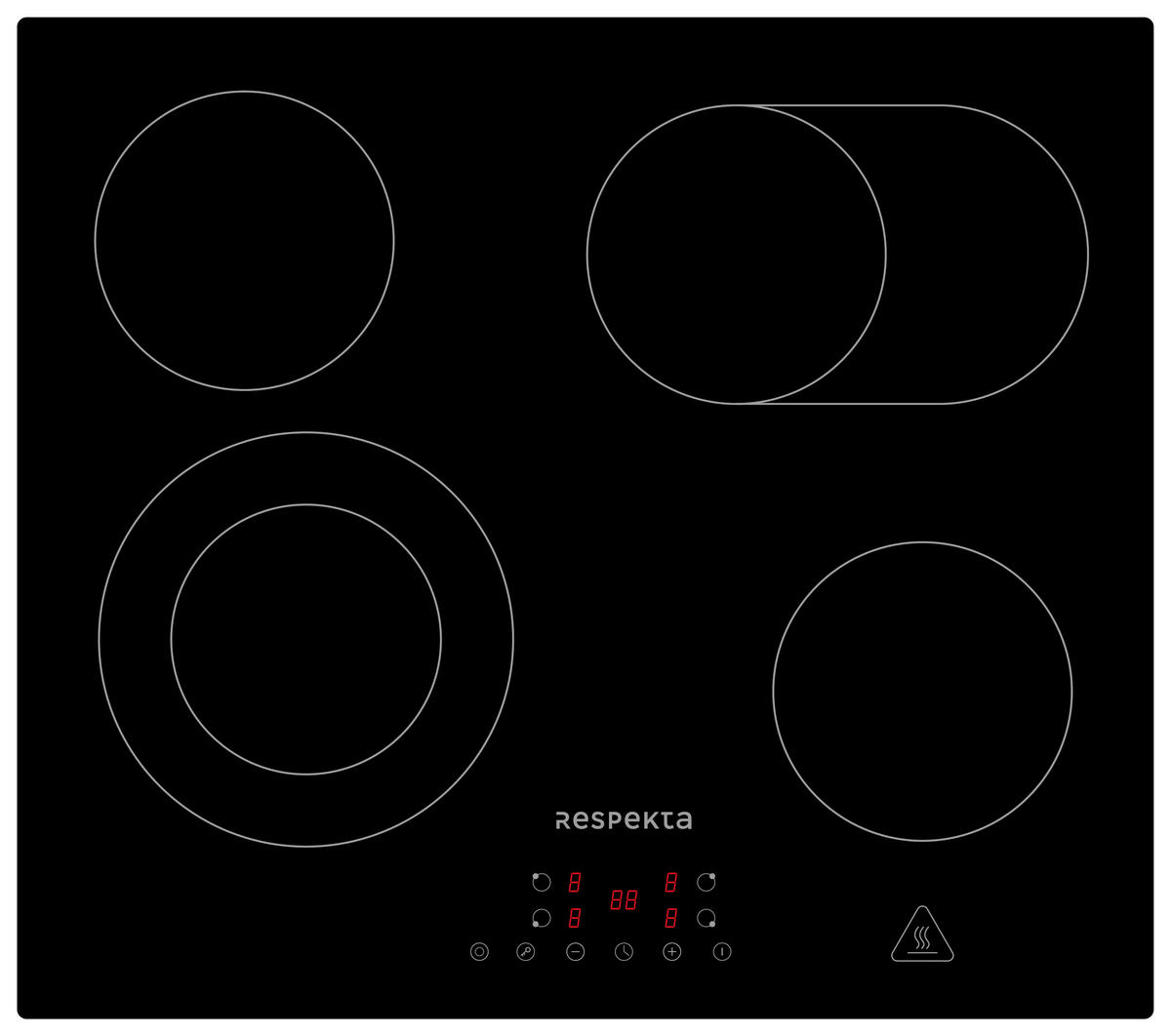 BACKOFENSET ASET7005500  - Schwarz, Trend, Glas/Metall (59,5/59,5/56,5cm) - Respekta