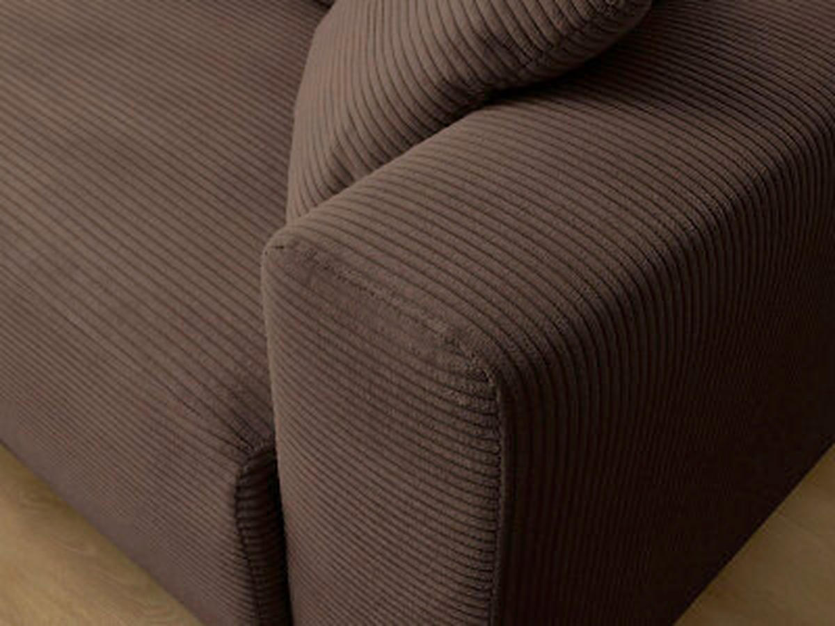 ECKSOFA Ottomane links  ATILLA Taupe Cord  - Taupe/Schwarz, MODERN, Kunststoff/Textil (149/244cm)