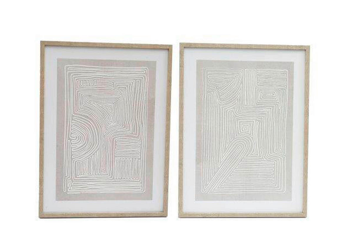 TABLOU PE PÂNZĂ 45/60/2,5 cm  - alb/maro deschis, Basics, textil (45/60/2,5cm)