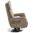 RELAXSESSEL in Leder Greige  - Edelstahlfarben/Greige, Design, Leder/Metall (78/112/85cm) - Cantus