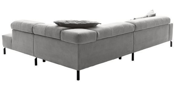 ECKSOFA Grau Cord  - Schwarz/Grau, KONVENTIONELL, Textil/Metall (311/219cm) - Hom`in