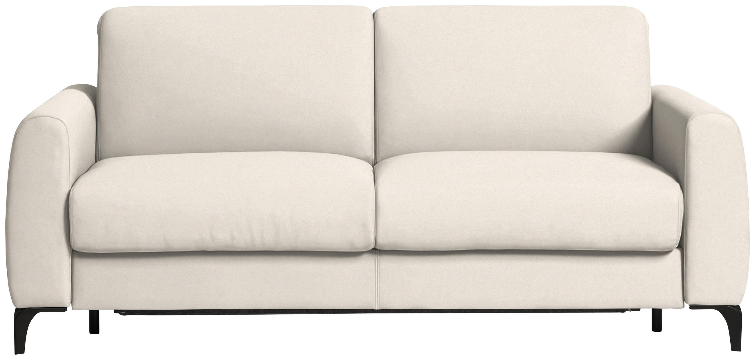 SCHLAFSOFA Flachgewebe Creme  - Creme/Schwarz, Konventionell, Holz/Textil (203/88/102cm) - Novel