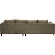 ECKSOFA in Flachgewebe Braun  306/202 cm  - Buchefarben/Braun, KONVENTIONELL, Holz/Textil (306/202cm) - Carryhome
