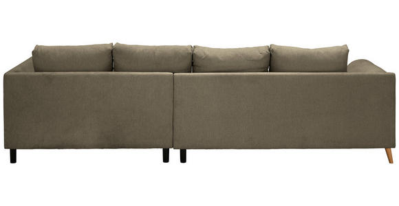 ECKSOFA in Flachgewebe Braun  306/202 cm  - Buchefarben/Braun, KONVENTIONELL, Holz/Textil (306/202cm) - Carryhome