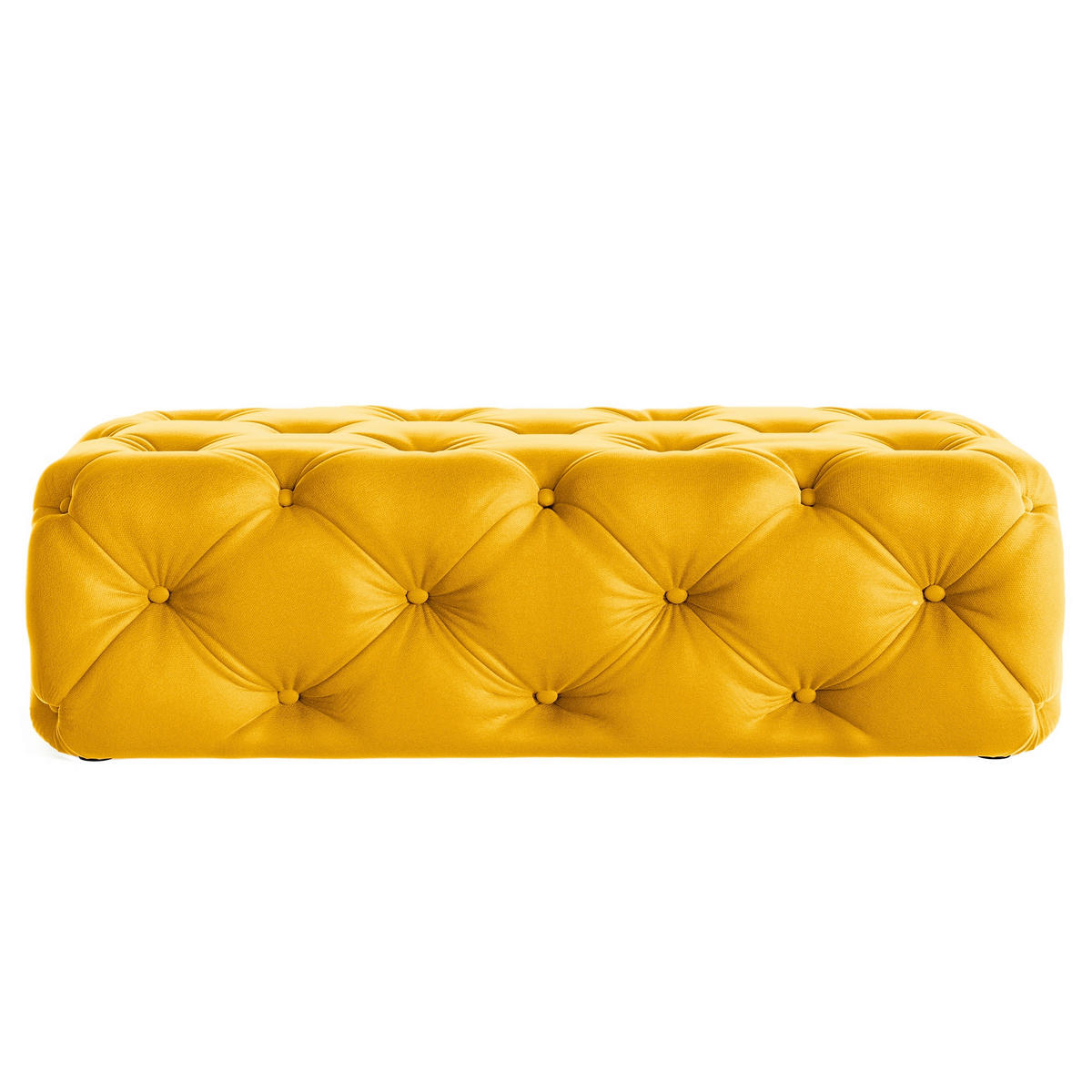 HOCKER in Textil Senfgelb  - Senfgelb/Schwarz, Design, Kunststoff/Textil (130/39/65cm) - P & B