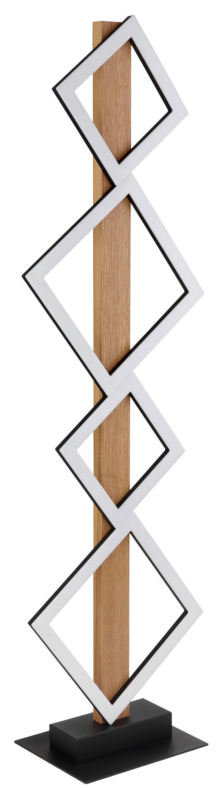 LED-STEHLEUCHTE Dustin 30,7/18/10,3 cm   - Opal/Schwarz, Natur, Holzwerkstoff/Kunststoff (30,7/18/10,3cm) - Globo