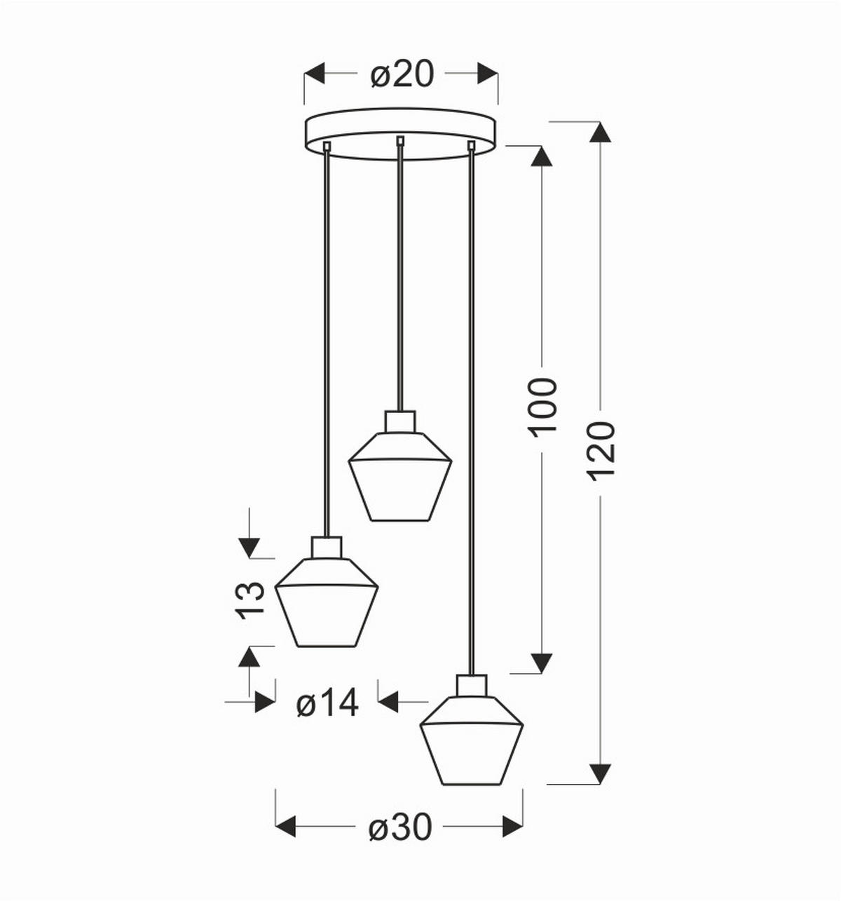 PENDELLEUCHTE 30/30/120 cm  - Transparent/Goldfarben, KONVENTIONELL, Metall (30/30/120cm)