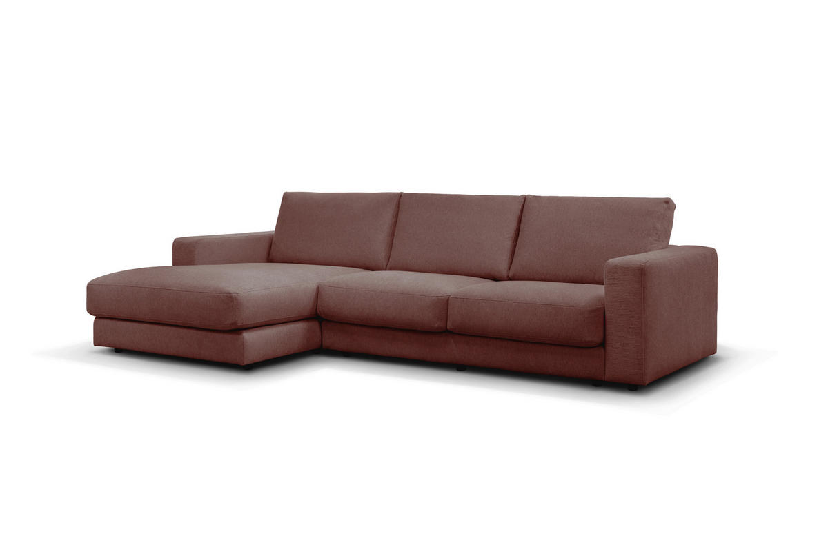 ECKSOFA VIGO Rot  - Rot/Schwarz, Design, Textil (172/303cm) - MID.YOU