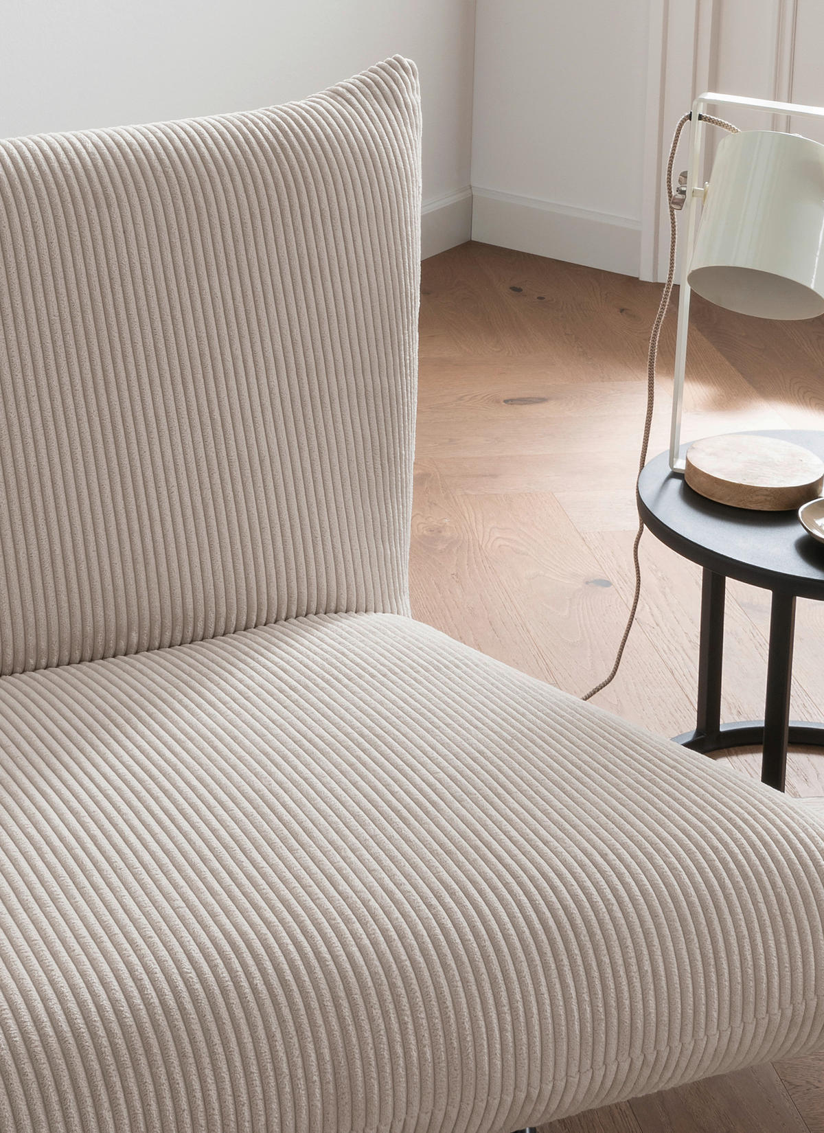 RELAXSESSEL Cord    - Beige/Schwarz, Design, Textil/Metall (100/78/96cm) - Livetastic