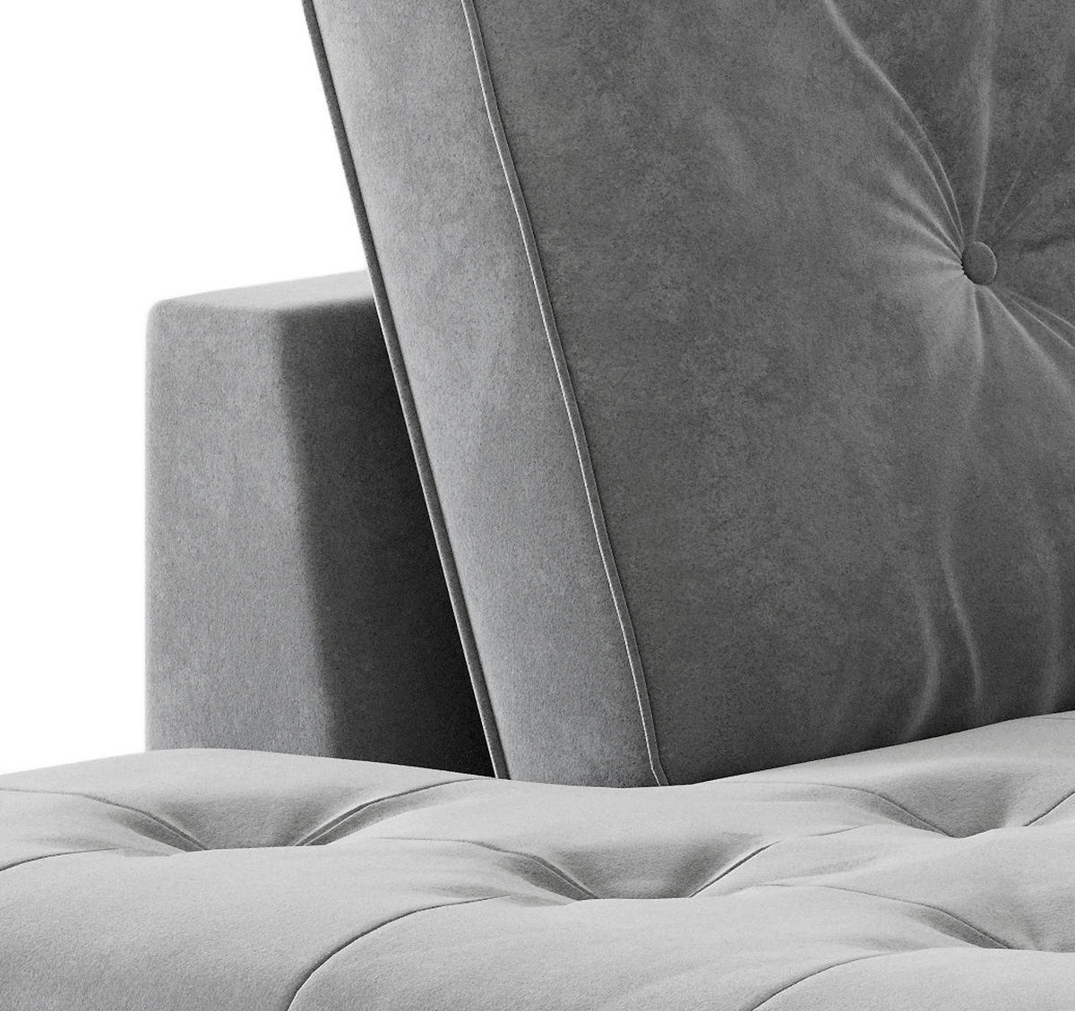 ECKSOFA in Flachgewebe Blaugrau  - Edelstahlfarben/Anthrazit, Design, Textil/Metall (259/205cm) - Livetastic