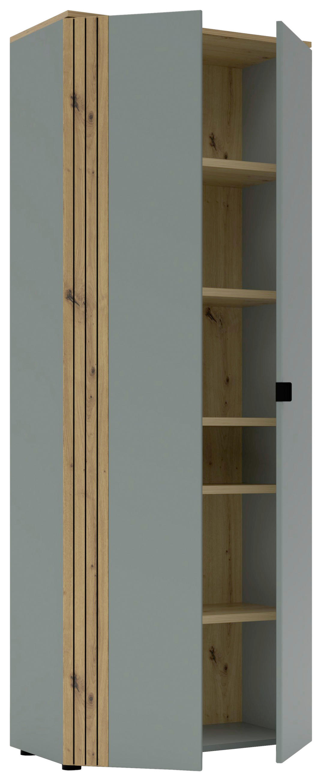 AKTENSCHRANK Eiche Artisan, Schilfgrün  - Schilfgrün/Eiche Artisan, KONVENTIONELL, Holzwerkstoff (75/198/38cm) - Voleo