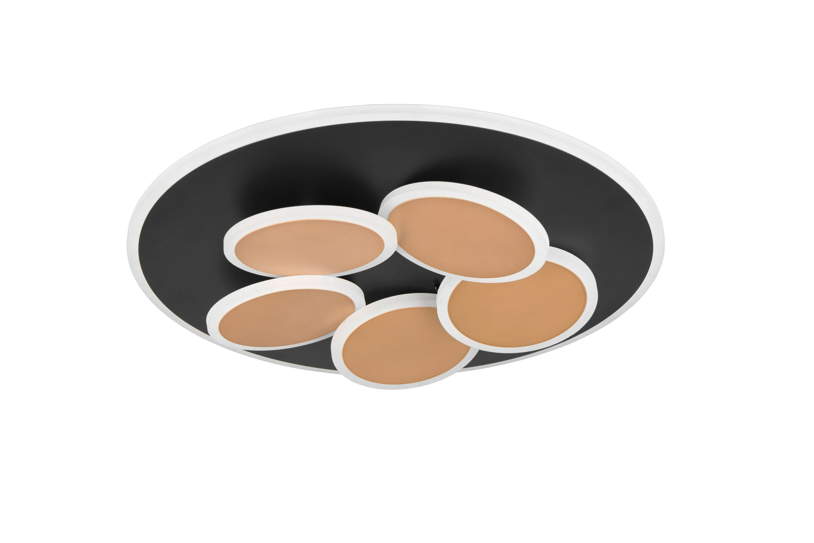 Trio Leuchten Led-Deckenleuchte Mandala Schwarz, Gold 7.5 cm