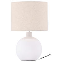 TISCHLEUCHTE 32/51/32 cm   - Beige/Weiß, Basics, Textil/Stein (32/51/32cm) - P & B
